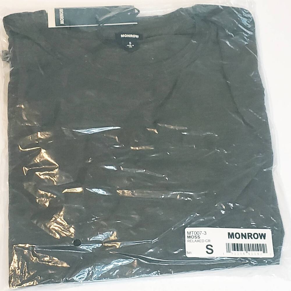 Monrow Relaxed Crew T Shirt in Moss Men's Small‎